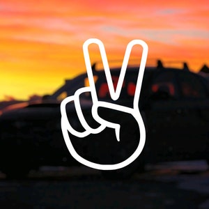 Peace Sign Car Wave JDM Car Window Decal, Truck Decal, SUV Decal, Motorcycle Decal, Permanent Vinyl, Bumper Sticker, Oracal 651.