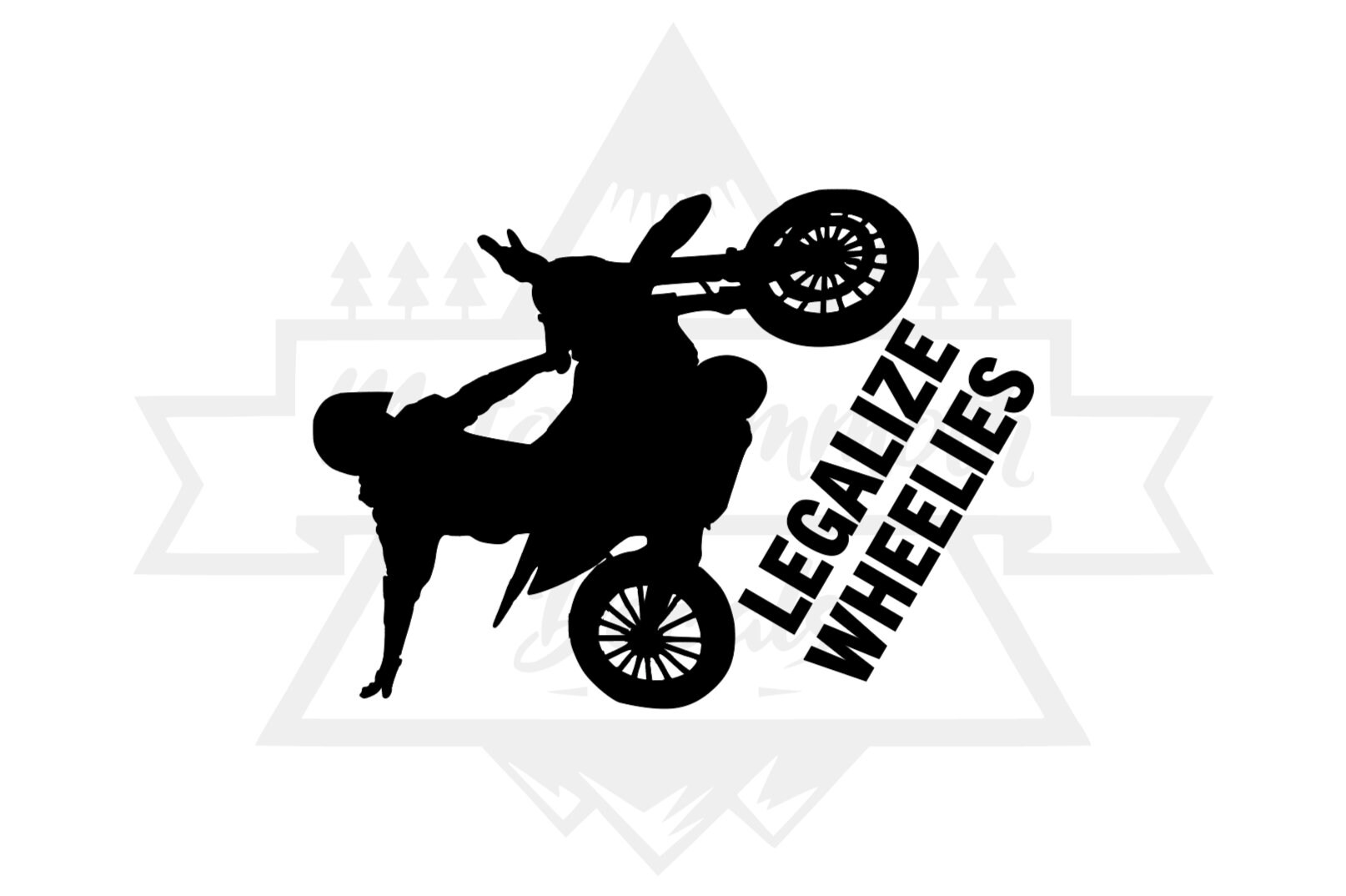 Legalize Wheelies Car Window Decal, Truck Decal, SUV Decal, Motorcycle ...
