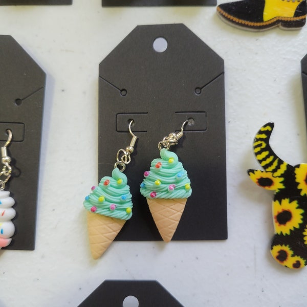 Mint ice cream earrings