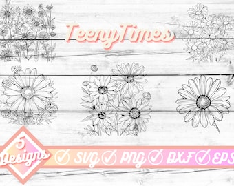Daisy flower svg, Daisy svg, Flower svg, Sunflower svg, spring daisy flower svg, spring svg, floral, svg files for cricut, digital download