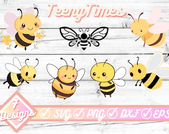 super cute bee svg bundle, honey bee svg, bee png, bumble bee svg, queen bee svg, bee clipart, svg files for cricut, bumble bee, clip art,
