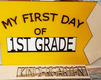 Laser Cutter File, Digital Download, First and Last Day Pencil, Photo Prop, First Day, Last Day of School, Lightburn, dxf, pdf, png, svg