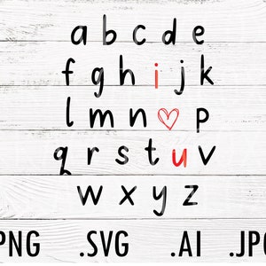 ABC I Love You Svg Alphabet I Love You Svg Valentines Day - Etsy