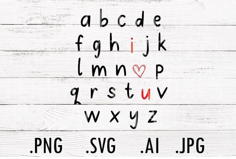 ABC I Love You Svg Alphabet I Love You Svg Valentines Day - Etsy