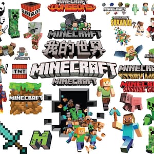 Minecraft PNG,SVG,PDF / Minecraft Clipart, Minecraft Bundle, Minecraft Clipart | Printable T-Shirt desing ,Digital Download,