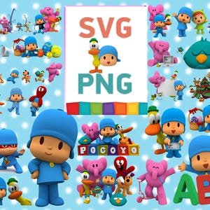 Pocoyó SVG, Clipart de Pocoyó, Lindo Pocoyó SVG, Paquete de Pocoyó SVG, Niños SVG, Amigos de Pocoyó, SVG en capas, Descarga digital