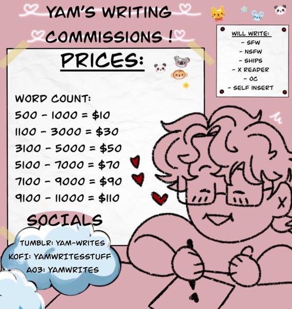 Writing Commissions (read description)