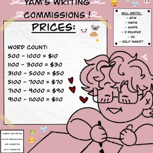 Writing Commissions (read description)