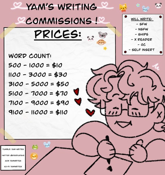 Writing Commissions (read description)