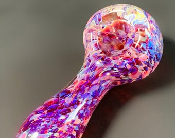 Pipa de vidrio púrpura Girly Unique hecha a mano Galaxy Heady Spoon Pipe Pipa de tabaco de vidrio soplado a mano para niñas
