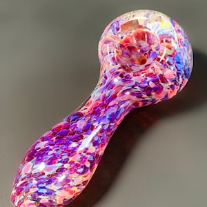 Purple Glass Pipe Girly Unique Handmade Galaxy Heady Spoon Pipe Hand Blown Glass Tobacco Pipe for Girls