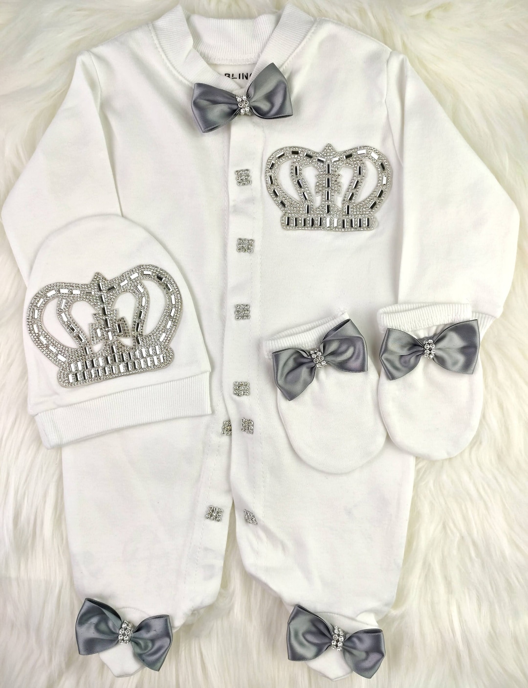 Crown Print Onesie main image 1