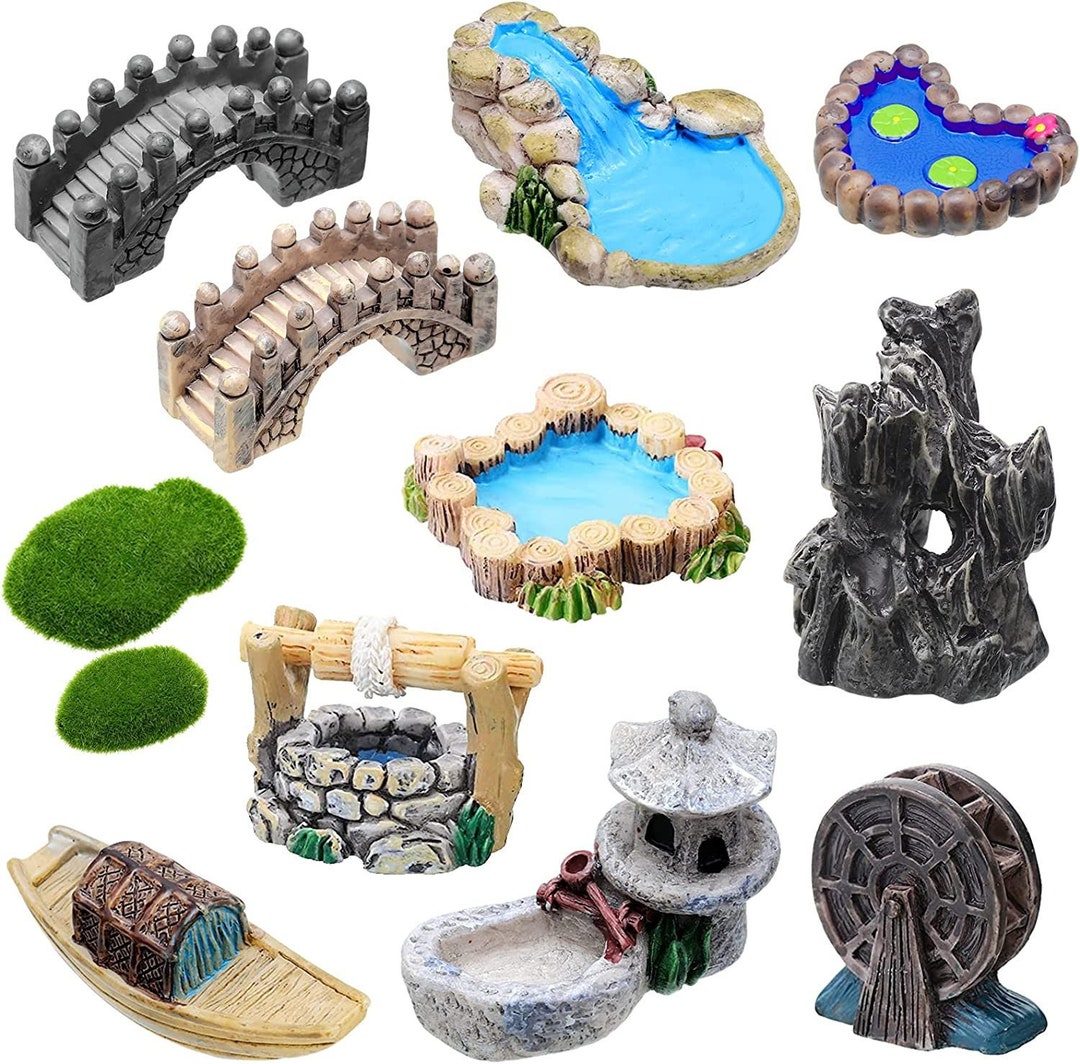 10pcs Fairy Garden Accessories Iniature Garden Bridge