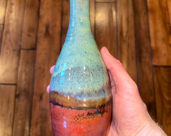 Turquoise and copper oil dispenser