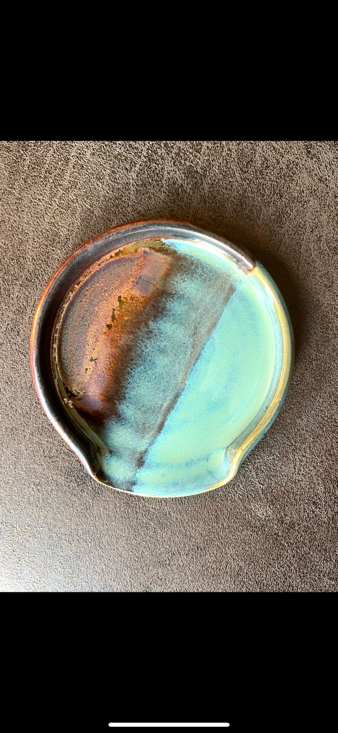 Turquoise and Copper Spatula Rest - Etsy