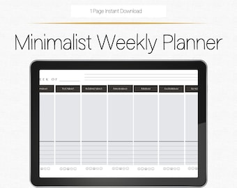 Minimalist Weekly Planner, Goodnotes Planner, Digital Planning, Printable Planner