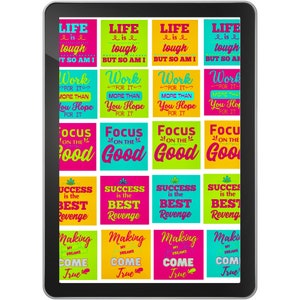 Neon Motivational Digital Stickers l Individual PNG Stickers Bundle Goodnotes Planner Digital Stickers image 3