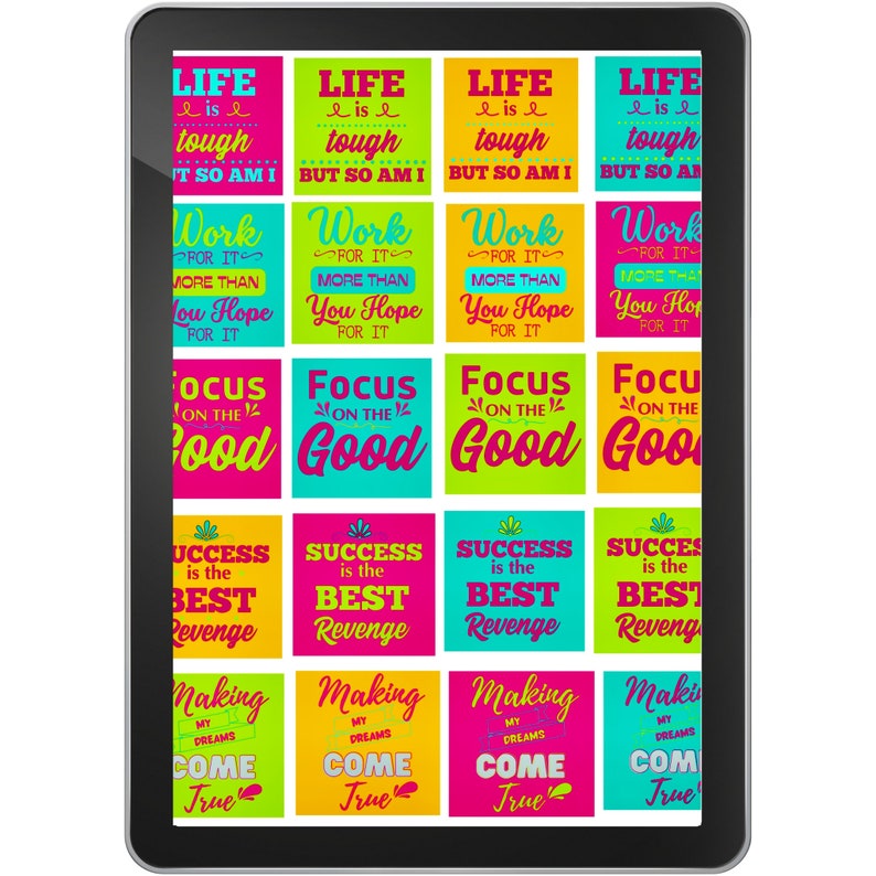 Neon Motivational Digital Stickers l Individual PNG Stickers Bundle Goodnotes Planner Digital Stickers image 3