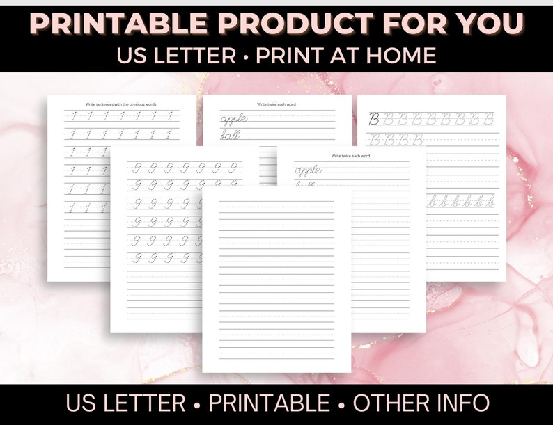 Printable Handwriting Paper Template Writing Practice Workbook - Etsy