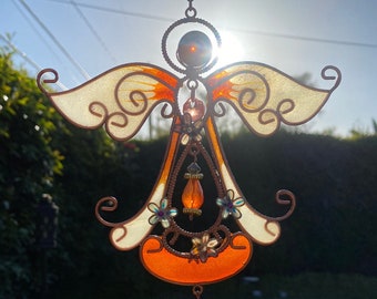 Whimsical Golden Angel Garden Windchimes, Patio and Balcony Decor Ideas, Mothers Day Gift, Serene High Tone Chimes, Sympathy Momento