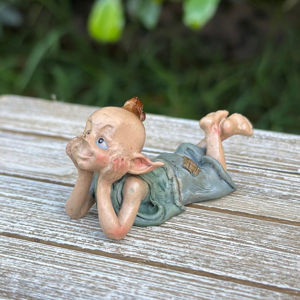 Miniature Fairy Garden Pixie in Thought,