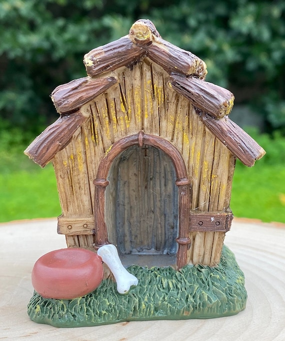 Fairy Garden Miniature Dog House, Dollhouse Dog House, Fairy