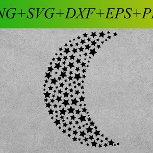 Moon Svg | Star Svg | Moon From Star Svg | Moon Svg Files | Svg Files for Cricut | Instant Download Svg,Eps,Dxf,Png,Pdf