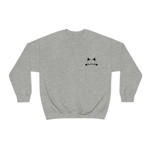 Sleepy Cat Triangle Sweatshirt, Geometric Cat Sweatshirt, Unisex Crewneck Sweatshirt, Cool Cat Sweater, Cat Lover Shirt