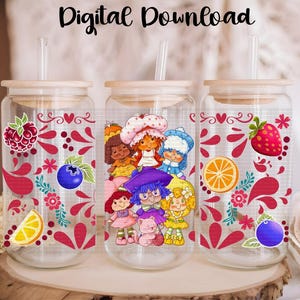 Strawberry Friends PNG,Digital Download,16 oz UVDtf Cup wrap