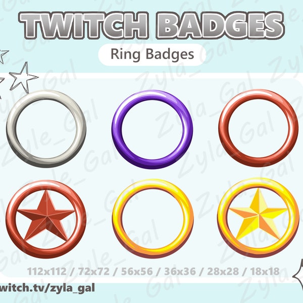 Ring sonic Sub/Bit Badges Twitch Discord for Stream