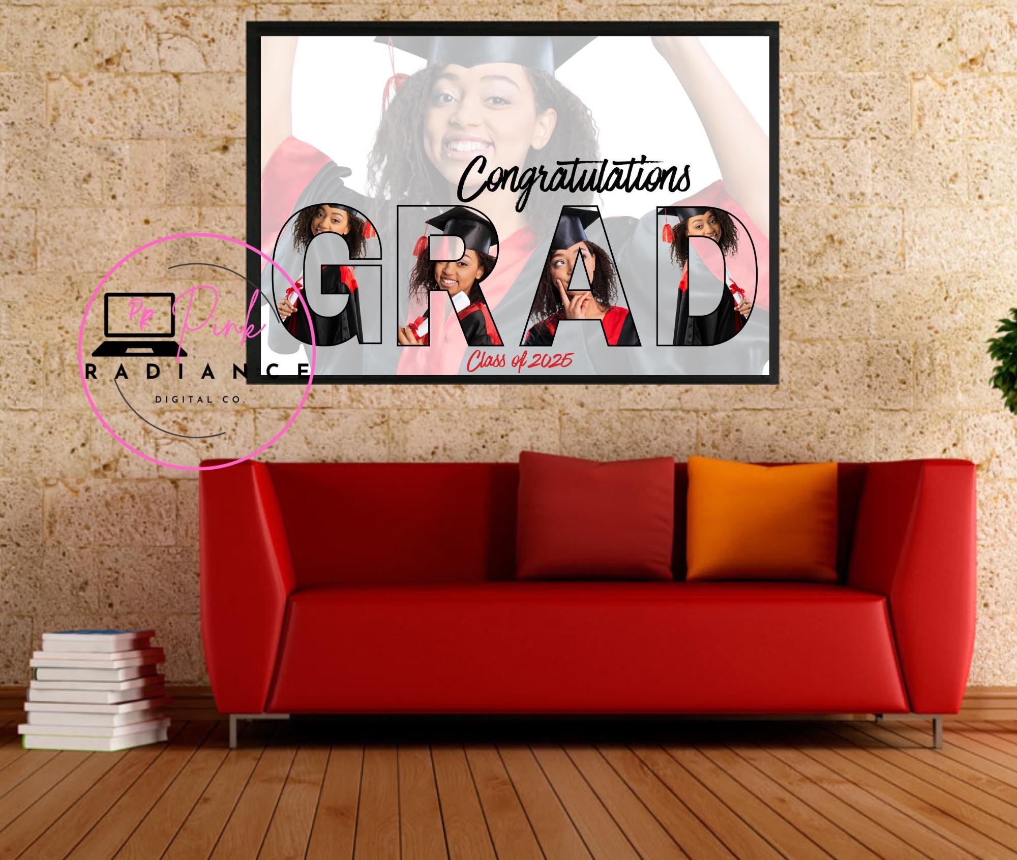 store product block Elegant Customizable Graduation Photo Frame Template – Easy Drag-and-Drop Design in Canva poster