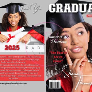 8 page Graduation Magazine Template, Fully Editable Template, 2025 Graduation Gift, Graduation Ceremony Keepsake, class of 2025,senior 2025