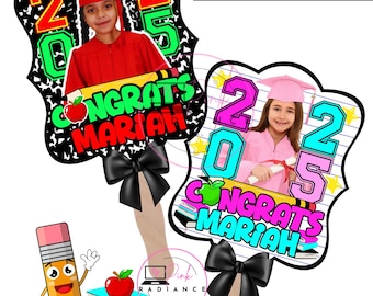 Kid Graduation Fan Templates – Set of 2 | Editable Canva Templates | Pre-K, Kindergarten, Middle School | Instant Download