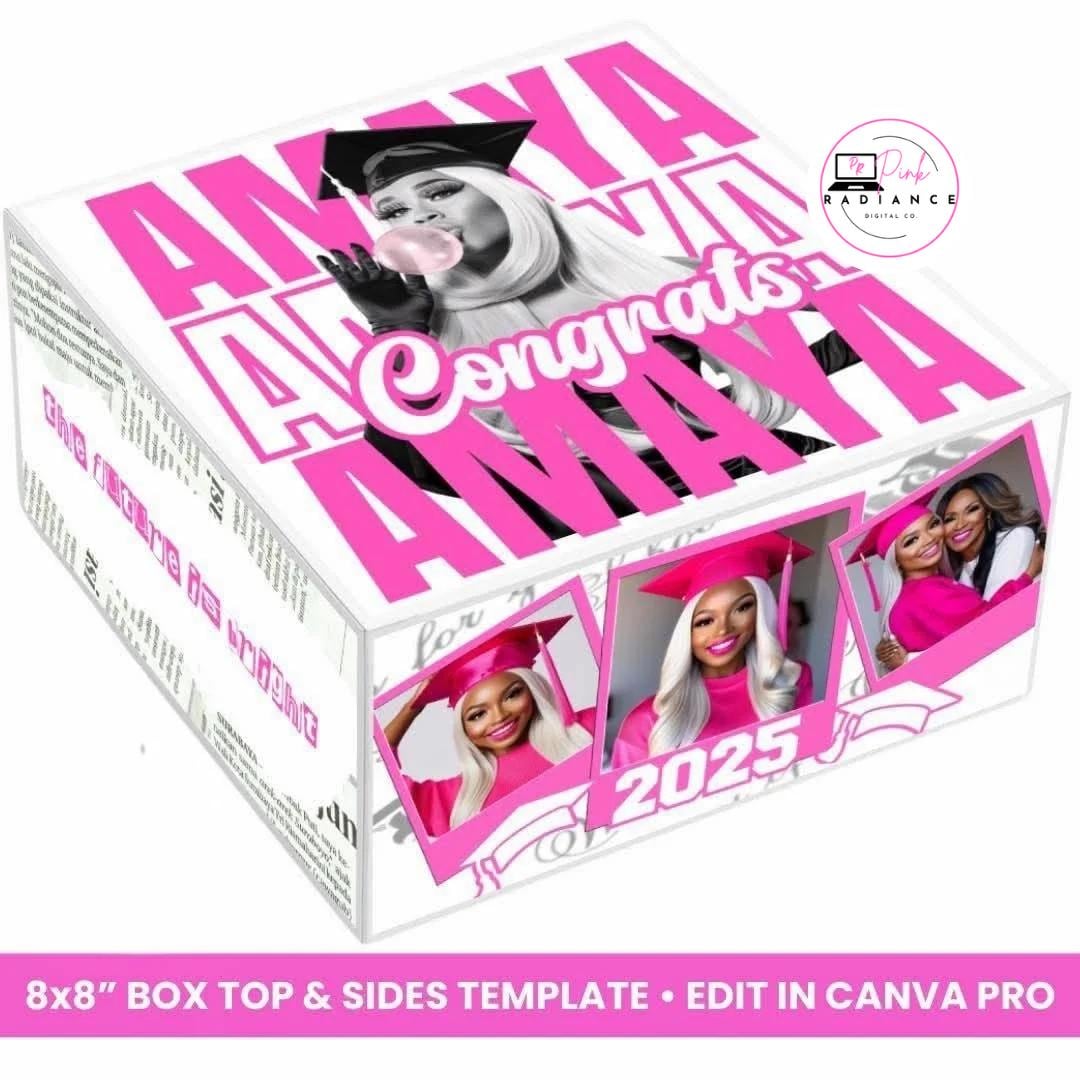 Sample Grad Box Grad Box Canva Template Bundle - Etsy