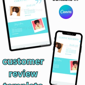 Kundenbewertungsvorlage, Kundentestimonial, bearbeitbare Canva-Vorlagen, Instagram-Post, anpassbar, Social Media, Marketing, Bewertungen