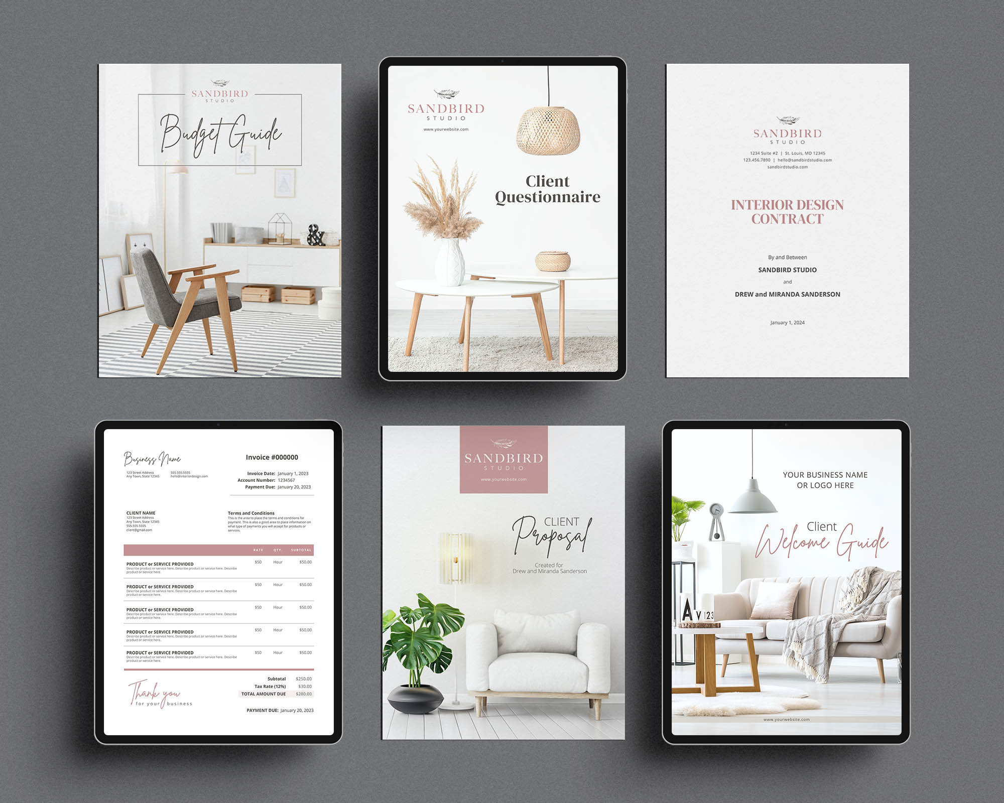 Interior Design Start up Pack Canva Templates | Interior Design Bundle ...