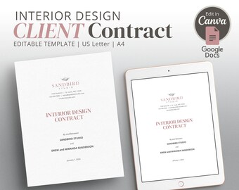 Interior Design Contract Template | Interior Designer or Interior Decorator Contract