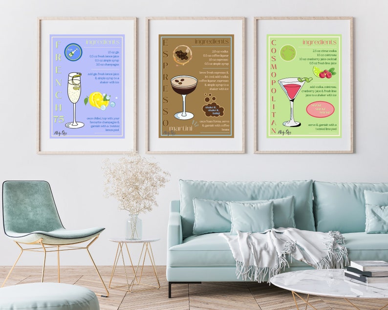 Aperol Spritz, Bar Cart Prints, Classic Cocktail Wall Art, Happy Hour