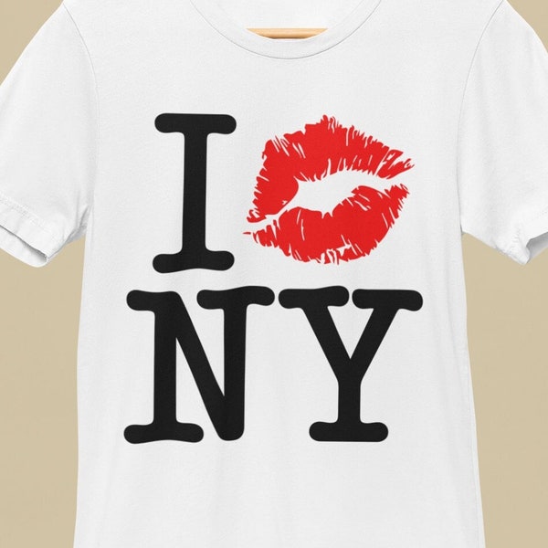 I Kiss NY Shirt, Classic New York Inspired Shirt, Fun Shirt, Gift for NY Natives, Gift for NY Fans Tourist, Cool Shirt, Unisex Adult Shirt