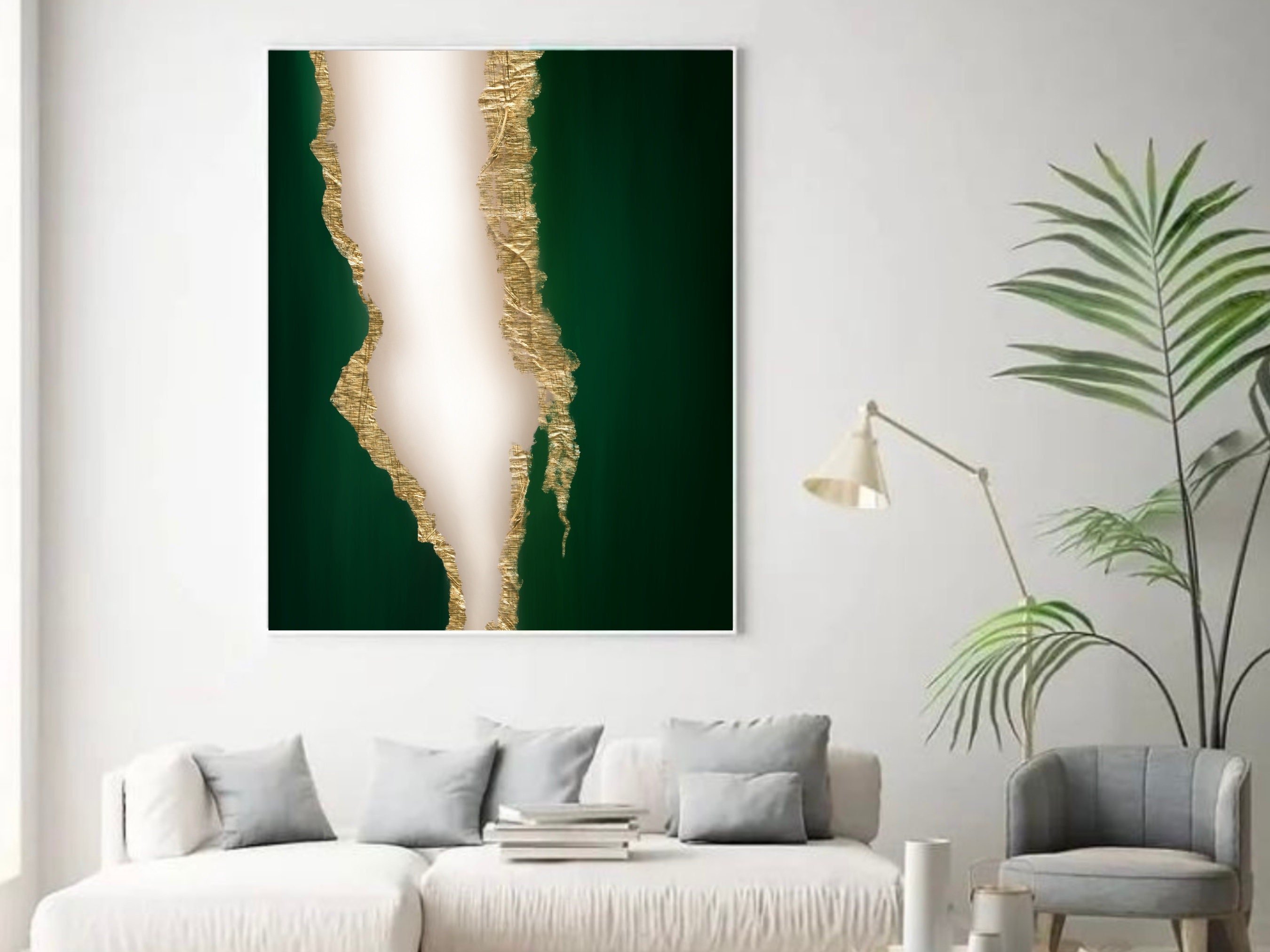 Emerald Green Wall Art, Printable Wall Art, Emerald Green and Gold