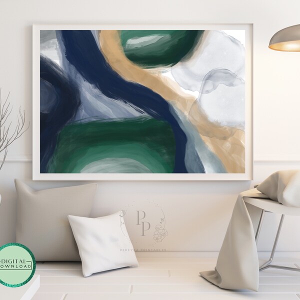 Blue Green Wall Art Etsy