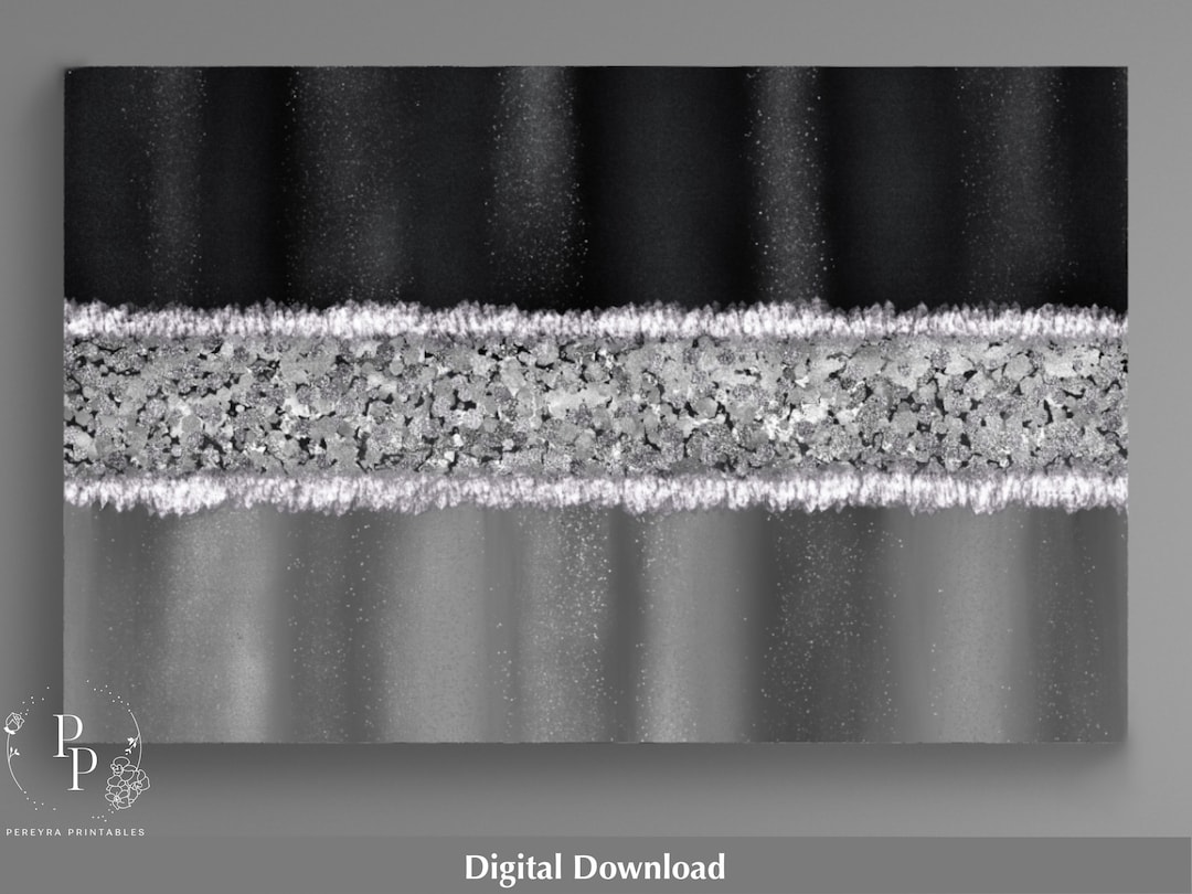 Black and Silver Wall Art Printable Digital Crushed Glass Etsy