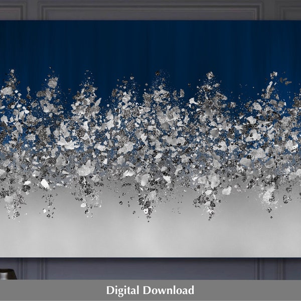 Glam Blue Wall Art Etsy