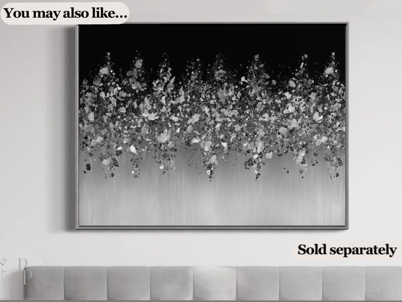 Black and Silver Wall Art Printable Digital Crushed Glass Etsy