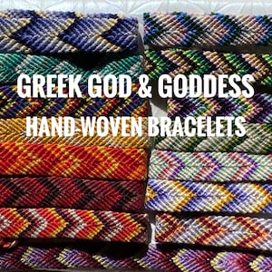 Greek God & Goddess Themed Handmade Woven Bracelets