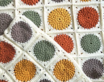 Fall Leaves Crochet Afghan | Cozy Autumn Crochet Throw | Crochet Pattern | Granny Squares