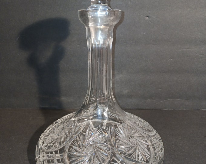 Vintage Crystal Ship Decanter -- Star/pinwheel Design - Etsy