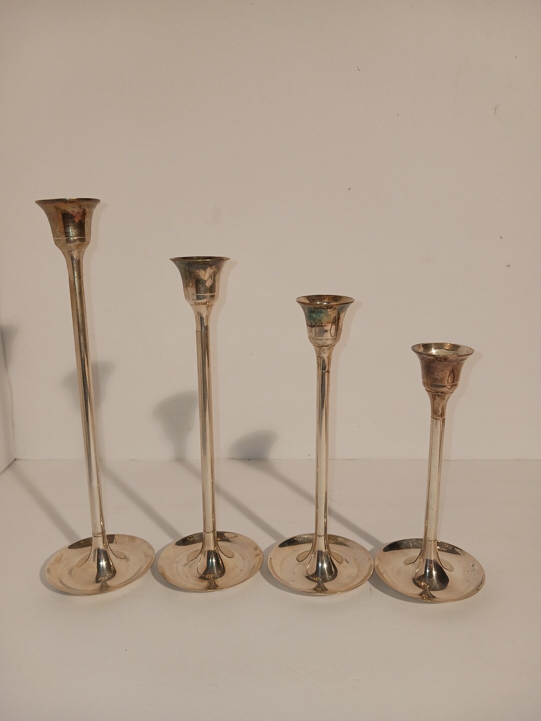 Vintage Silver Plate Candlestick Holders 4pc Etsy