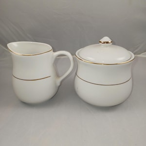 Sugar And Cream Set -- Generic Branded -- White With Gold Trim