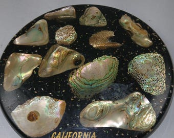 MCM Abalone Shell And Lucite Trivet